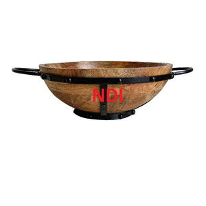 Vajilla para el hogar y el hotel, decoración de ensalada de verduras, cuenco de madera para servir y mezclar, cuenco portátil de estilo moderno para servidor de alimentos - Product Image 2