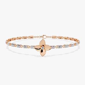 Pulsera de tenis de diamantes de moissanita de oro rosa de 14 quilates, hermosa pulsera de diamantes blancos redondos, regalo de cumpleaños - Product Image 4