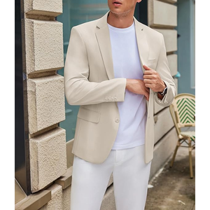 Blazer en tricot pour hommes veste de costume à un bouton d'affaires coupe régulière manteau de sport décontracté blazer pour hommes veste de blazer de bureau - Product Image 4