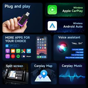 Beloauto อะแดปเตอร์รถยนต์แบบมีสายไร้สาย, อะแดปเตอร์แอนดรอยด์แบบปลั๊กแอนด์เพลย์ยูเอสบีกล่อง Ai 2-in-1การแปลงไร้สายรับประกัน1ปี - Product Image 2