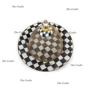 Plateau de service de qualité de luxe avec dôme Plateau à dessert en bois et vadrouille faits à la main avec dôme en acrylique - Product Image 5