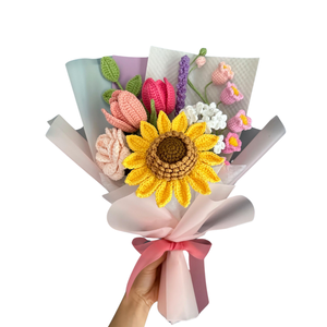 ดอกไม้ถักโครเชต์แฮนด์เมดดอกไม้ประดิษฐ์เป็นของขวัญให้เพื่อนสมบูรณ์แบบสำหรับตกแต่งบ้านผลิตในเวียดนาม - Product Image 3