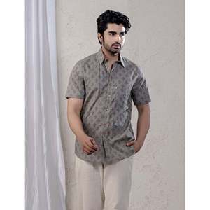 Men's Casual Cotton Printed <b>Half</b> <b>Sleeves</b> <b>Shirt</b> 100% Poplin Fabric Breathable Size XL-ODM Supply - Product Image 3