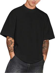 Camiseta cuadrada personalizada en blanco de gran tamaño Boxy Fit recortada de algodón de peso pesado para hombres camiseta sin costuras para hombres - Product Image 5