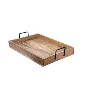 Meilleures ventes Hôtels de grande qualité Plateau de service Forme de grande taille Plateaux en bois de qualité supérieure avec poignées en métal - Product Image 1