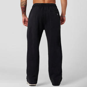 Pantalones de chándal de pierna ancha holgados con lavado ácido de cintura alta de gran tamaño, ropa de calle personalizada, pantalones de chándal con diamantes de imitación - Product Image 2