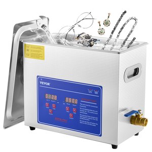 Nettoyeur à ultrasons professionnel SIHAO 6L, numérique, chauffant, en acier inoxydable, dégraissant pour bijoux et pièces - Product Image 1