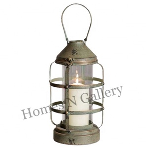 Vente en gros de lanterne à bougie en verre en métal or rose Décoration intérieure Centre de table de Noël et de mariage Lanterne à bougie de jardin - Product Image 1