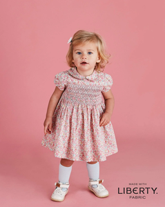 Robe smockée de Noël faite à la main OEM ODM Robe pour enfants Manches bouffantes Princesse bébé fille style mignon - Product Image 4