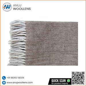 Venta caliente buena calidad nuevo diseño marrón diamante espiga tartán patrón manta fabricante India - Product Image 3