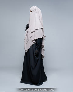 Hecha a mano modesta ropa islámica cinco capas musulmanas mujeres poliéster gris Khimar Hijab vestido en varios tamaños y colores - Product Image 5