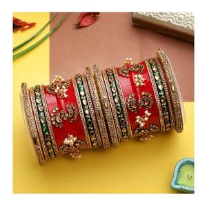 Ensemble de bracelets de mariée, ensemble de chura Kundan Churi, bracelets de mariage exclusifs de créateurs, derniers bijoux pour femmes 2023 - Product Image 6