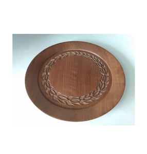 Assiette en bois Offre Spéciale bois massif nourriture fruits servant chargeur assiette meilleure fleur blanche conception artisanat naturel réutilisable - Product Image 5