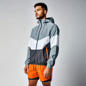 Conjunto Deportivo Personalizado para Hombre, Chaqueta Ligera con Capucha y Pantalones Cortos con Bloques de Color, Ropa Deportiva Informal de 2 Piezas - Product Image 2