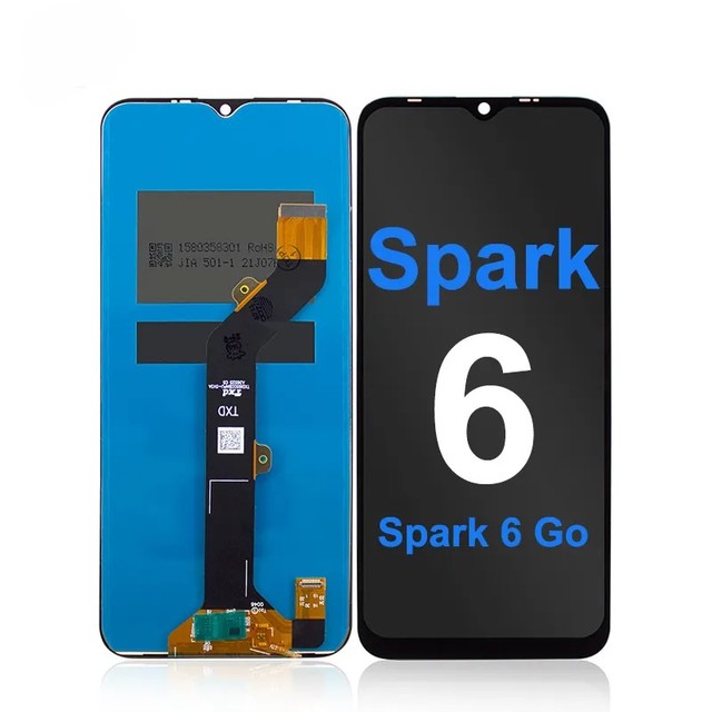 Original Tecno Spark 6 Go LCD Touch Screen Assembly Digitizer Replacement with 1 Year Warranty 100% Tested
