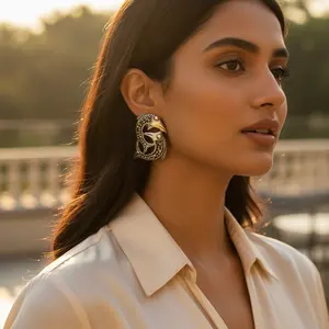 Boucles d'oreilles fines en argent pour femmes, masque d'oiseau, bijoux fantaisie - Product Image 2