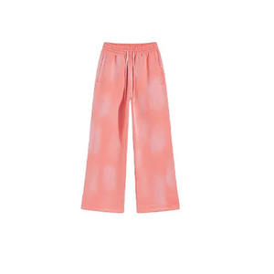 Pantalones Deportivos de Algodón 100% Ligeros, Estilo Urbano, Lavado Ácido, Desteñidos al Sol, con Logotipo de Pedrería, en Oferta - Product Image 4