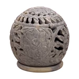 Bougeoir de couleur noire brillante polie en pierre ollaire de luxe de qualité supérieure pour la décoration de la maison et les cadeaux - Product Image 1