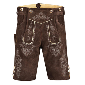 Pantalones Cortos Tradicionales Alemanes de Cuero Genuino para Hombre, Estilo Bávaro, para el Oktoberfest, con Tirantes, Personalizados - Product Image 2