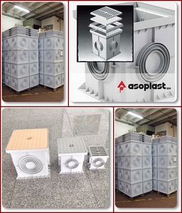 Technodrain PP Boîte de raccordement et de drainage en polypropylène pour fosse d'inspection 200x200 550x550mm à sorties multiples pour extérieur - Product Image 3