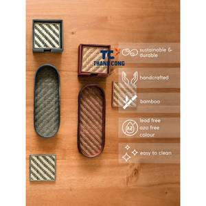 ถาดไม้ไผ่มะกอกทำด้วยมือถาดเสิร์ฟขนมที่ทันสมัยพร้อมจานรองแก้วเหมาะสำหรับการชมภาพยนตร์ตอนกลางคืนและงานสังสรรค์ - Product Image 3