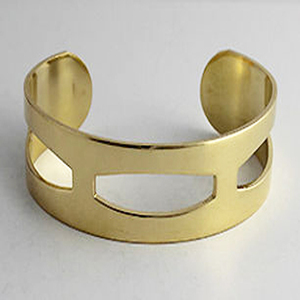 1940 californie vert Floral nouvel an marron vieilli en laiton manchette Vampire bijoux américain plaqué rhodium manchette bracelet bijoux - Product Image 1