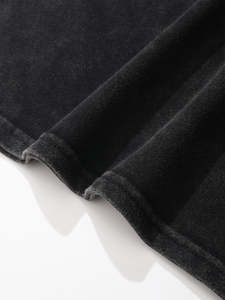 เสื้อยืดผู้ชายคุณภาพสูง ลายฟอกสี สกรีนหนา ปรับแต่งได้ ทรงโอเวอร์ไซส์ ผ้าถัก สีดำ ขายส่ง - Product Image 4