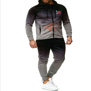 Chándal con capucha y cremallera de talla grande para hombre con logotipo de impresión por sublimación personalizada de alta calidad con Material Flexible - Product Image 5