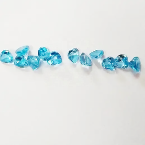 Topaze bleue suisse naturelle de 8mm pierre précieuse calibrée en forme de coeur à facettes pour bijoux au coût d'usine - Product Image 2