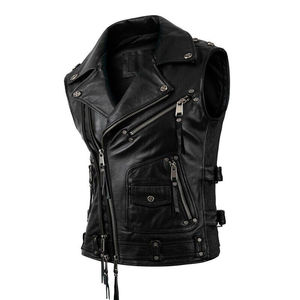 OEM High Quality <b>Leather</b> Biker <b>Vest</b> <b>Men</b> Winter Heated Breathable Customizable Eco-Friendly Puffer <b>Vest</b> Hot Sale Wholesale - Product Image 5