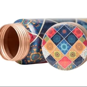 กระติกน้ำทำจากทองแดง HF สุดหรูสำหรับเป็นของขวัญทางธุรกิจภาชนะสำหรับใส่เครื่องดื่มแบบอายุรเวทที่ช่วยเพิ่มความชุ่มชื้นให้ผิวลดภูมิคุ้มกันในการออกกำลังกาย - Product Image 1