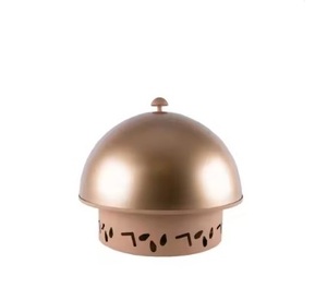 Casserole sur support en métal feuille blanche dernier design servant de chauffe-plats marmite en acier inoxydable pour la décoration des fêtes de mariage - Product Image 5
