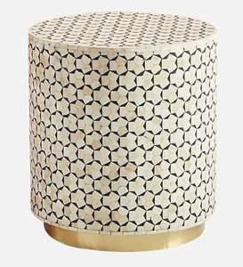 Tabouret incrusté d'os fait à la main avec os naturel tabouret unique fabriqué artisanalement meubles décoratifs tabouret incrusté d'os style bohème - Product Image 1