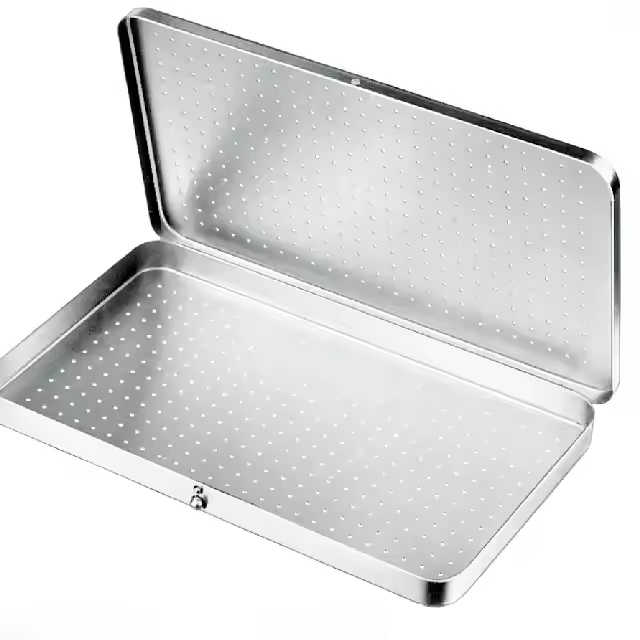 Professional High-Quality Stainless-Steel Sterilization Tray Needle case Perforated Surgical Holloware Instruments