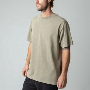 T-shirt décontracté surdimensionné à épaules tombantes T-shirt pour hommes OEM conception personnalisée Logo lourd blanc 100% coton - Product Image 1