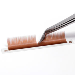 Plateaux à cils marron mat haut de gamme pbt 14d ventilateurs préfabriqués volume cils denses cils luxe en gros personnalisable - Product Image 3