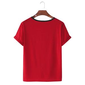 Camiseta básica de manga corta con cuello redondo de algodón 100% para hombre, tela de punto con hombros caídos - Product Image 3