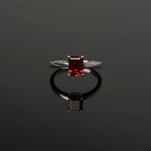 แหวนหมั้นโกเมนเงินสเตอร์ลิง925ทำด้วยมือแหวนที่ดีเครื่องประดับที่ดีสัญญาแต่งงานด้วยการตัดหินตั้งค่าเพชรมุกฝัง - Product Image 3