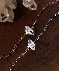 Naturel Herkimer diamant 925 argent sterling plaqué or chaîne bracelets pour femmes designer à la main cristal travail chaîne bracelet - Product Image 5