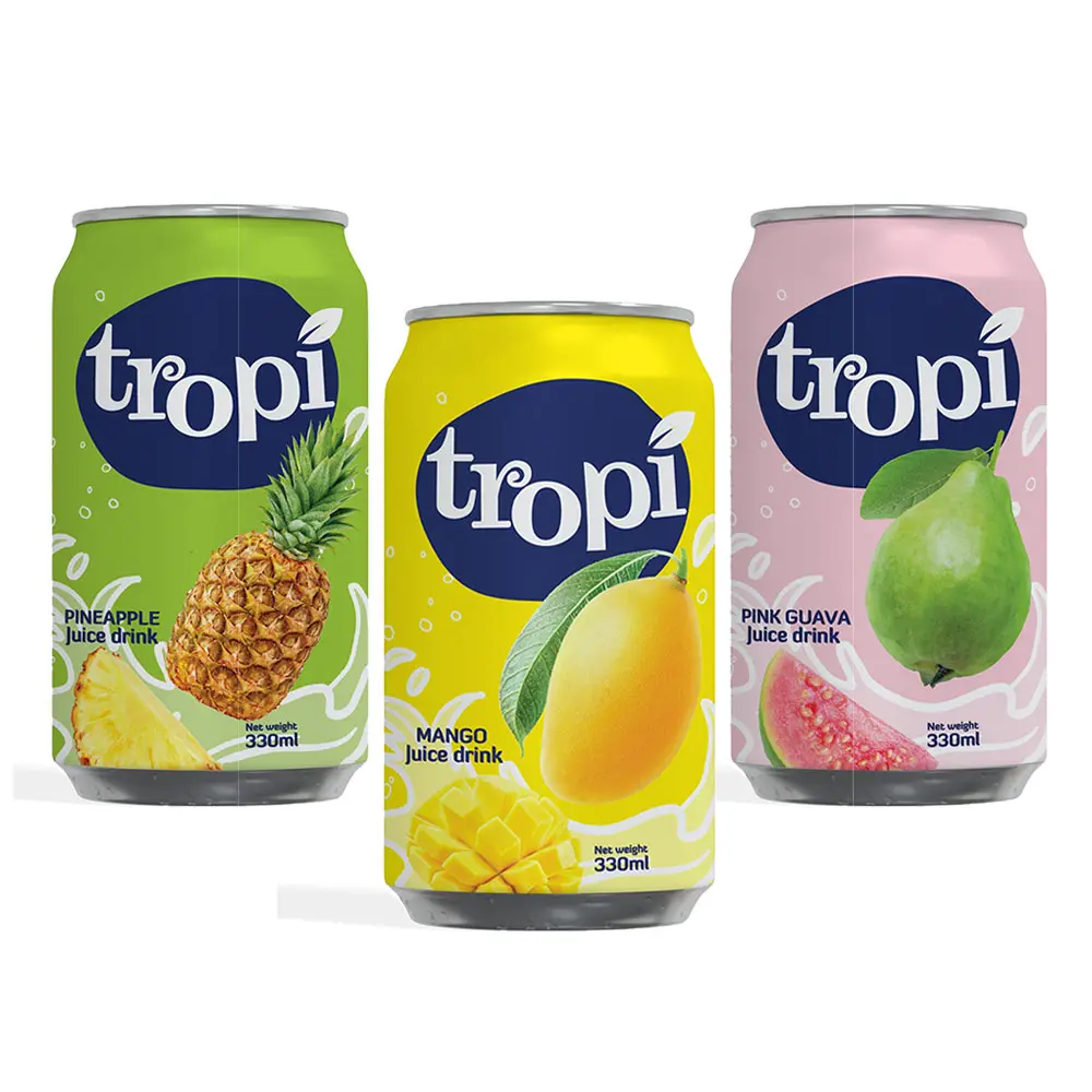 Etiqueta privada/bebida de jugo de frutas tropicales de Vietnam al por mayor 330ml enlatada-sin soporte de comercialización-NFC