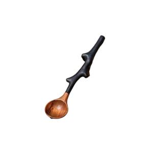 Elegante juego de cucharas de madera maciza marrón, cubiertos pulidos con espejo para restaurantes y hoteles para bodas, hechos en la India - Product Image 1
