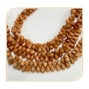 คริสตัลสีส้มธรรมชาติคุณภาพสูงหยดน้ำตา Briolette ขนาด8นิ้วขนาดประมาณ5ถึง6มม. - Product Image 2