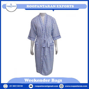 Kimono indio estampado en bloque diseño Floral suave transpirable 100% algodón Cambric tamaño libre correa de espagueti Kimono envolvente - Product Image 2