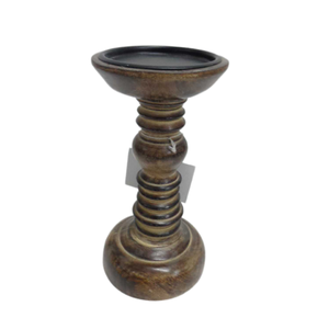 Lot de 2 bougeoirs en fer et en bois couleur naturelle bougeoirs design de luxe de grande taille pour la décoration d'hôtels - Product Image 6