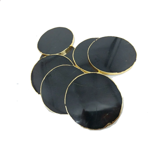 Sous-verres en cristal de haute qualité, cadeau, fabrication artisanale, sous-verres en obsidienne noire pour boissons, pierre naturelle, guérison, grossiste - Product Image 6