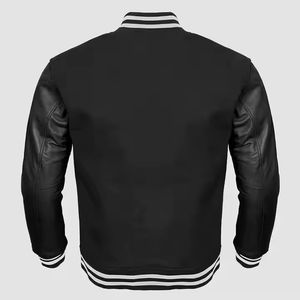 Chaqueta de hombre Moda Varsity Chaqueta Béisbol Letterman Bomber School Collage Lana amarilla y Mangas de cuero genuino Varsity - Product Image 6