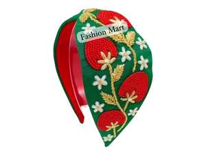 Diadema de turbante con cuentas hecha a mano para mujer, accesorio para el cabello adornado étnico para moda y festivales - Product Image 5