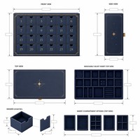 Ensemble de calendrier de l'avent de bijoux de luxe |   Boîte cadeau à 24 compartiments avec inserts en velours |   Emballage personnalisé pour les marques de bijoux