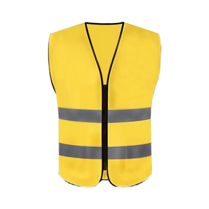 Veste de travail à fermeture éclair haute visibilité, gilet de sécurité en polyester, ajustable, respirant, caractéristiques fluorescentes, logo réfléchissant, haute visibilité - Product Image 3