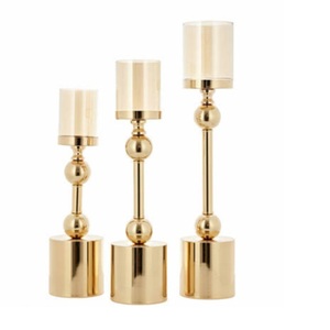 Portavelas con acabado antiguo chapado en oro de tendencia superior, decoración de boda de estilo único para el Interior del hogar para Navidad - Product Image 4